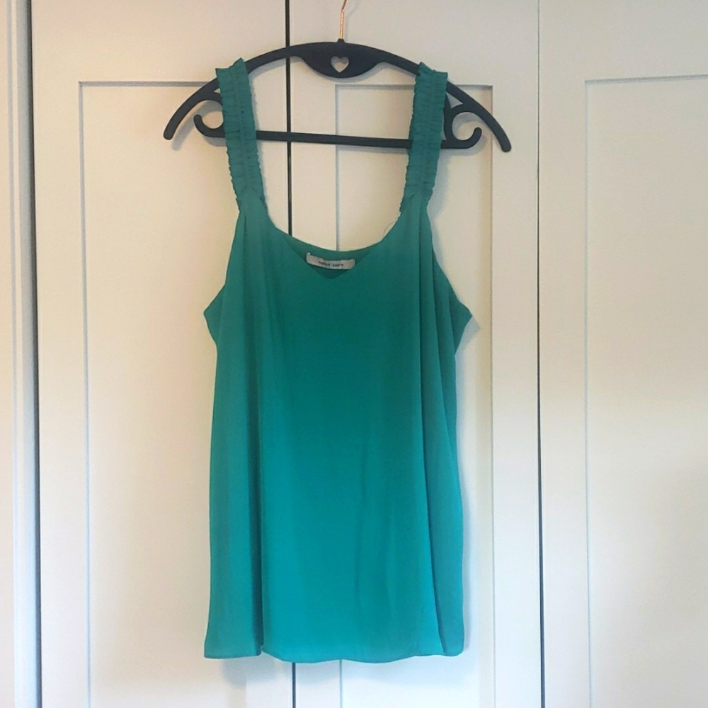 Naked Zebra Emerald Green Ruffle Sleeve Tank